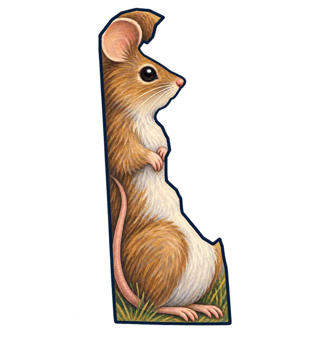 Delaware state silhouette transformed into little mouse