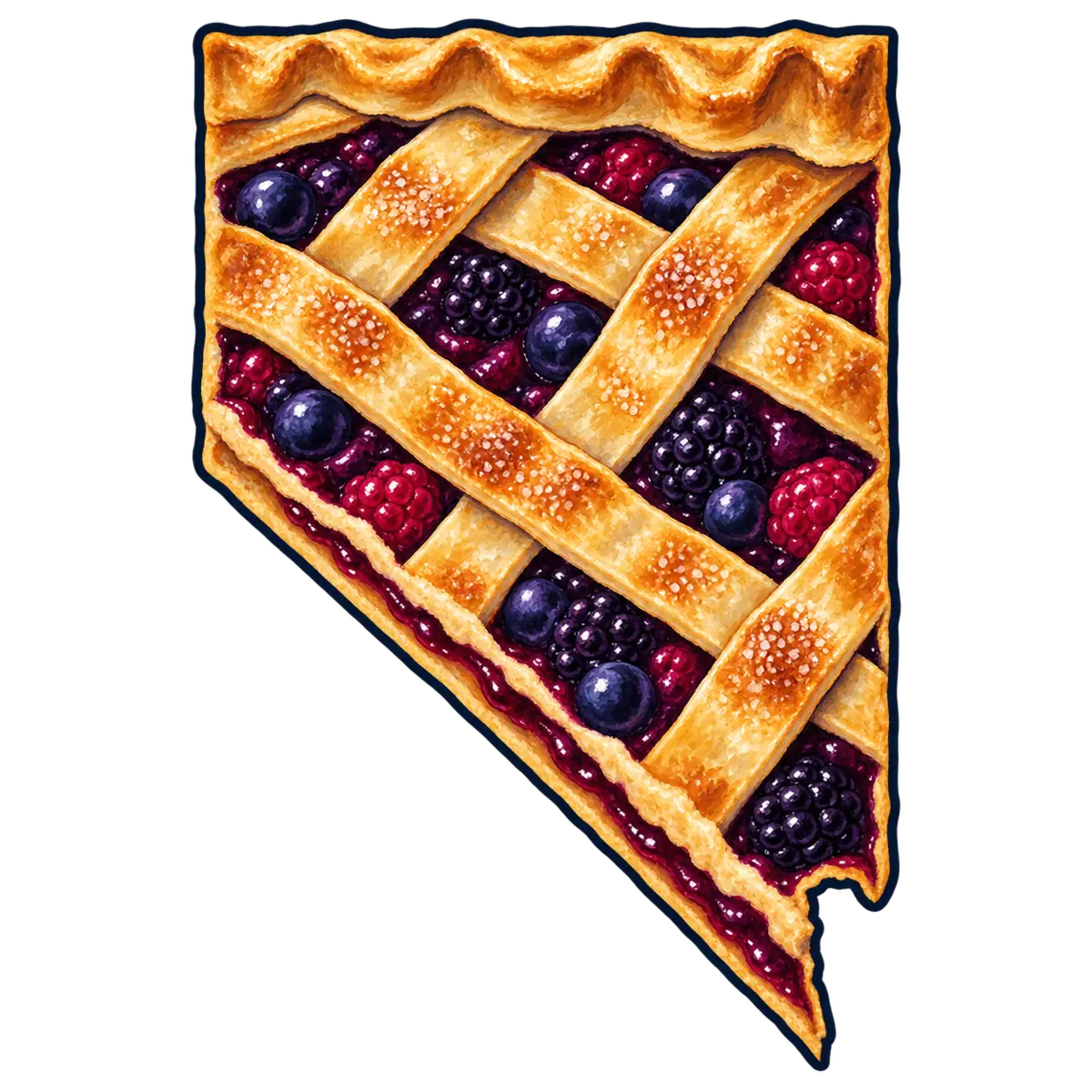 Nevada state silhouette transformed into slice of pie